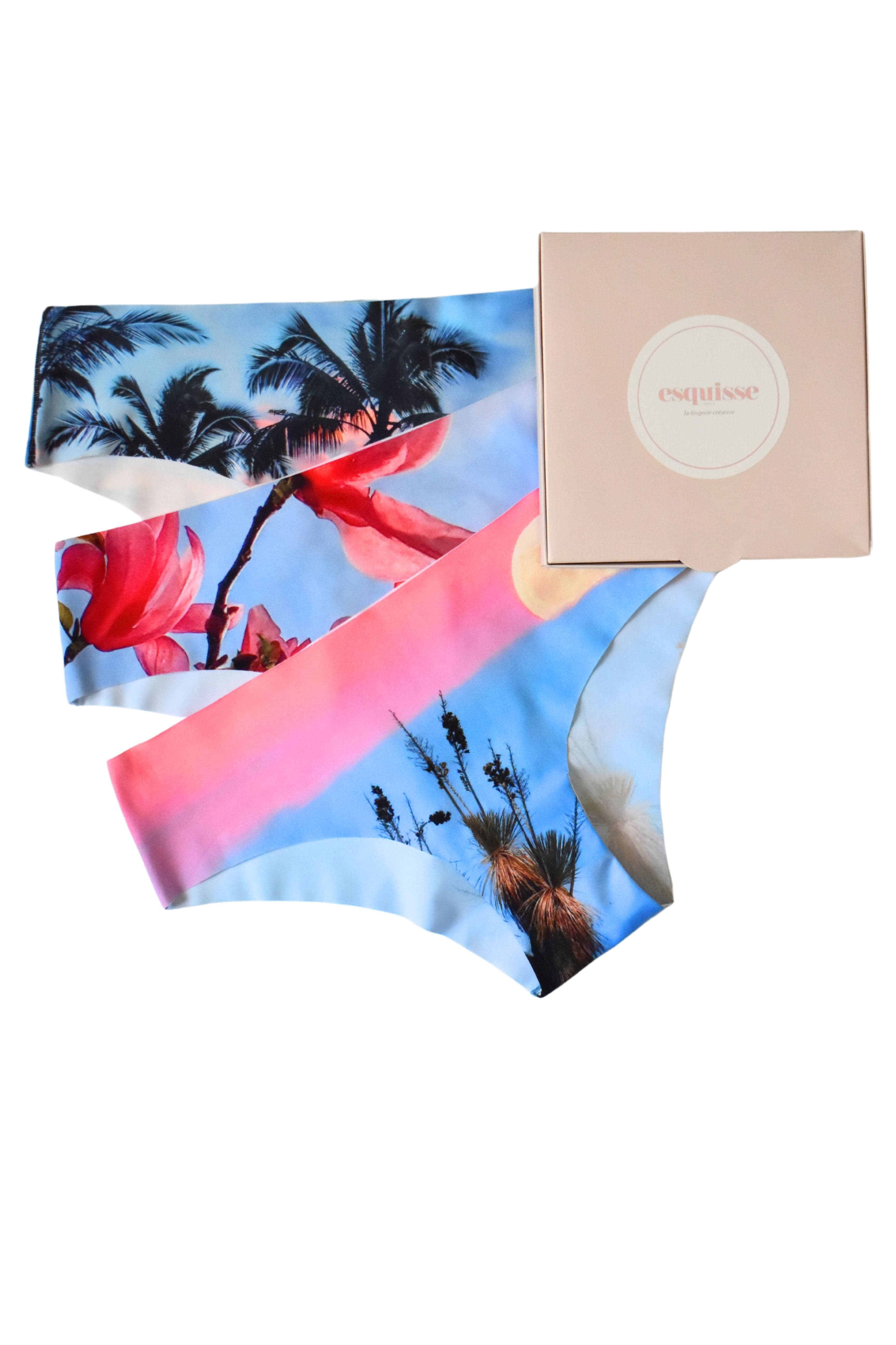 Esquisse lingerie Coffret 3 culottes La vie en rose (et bleu)