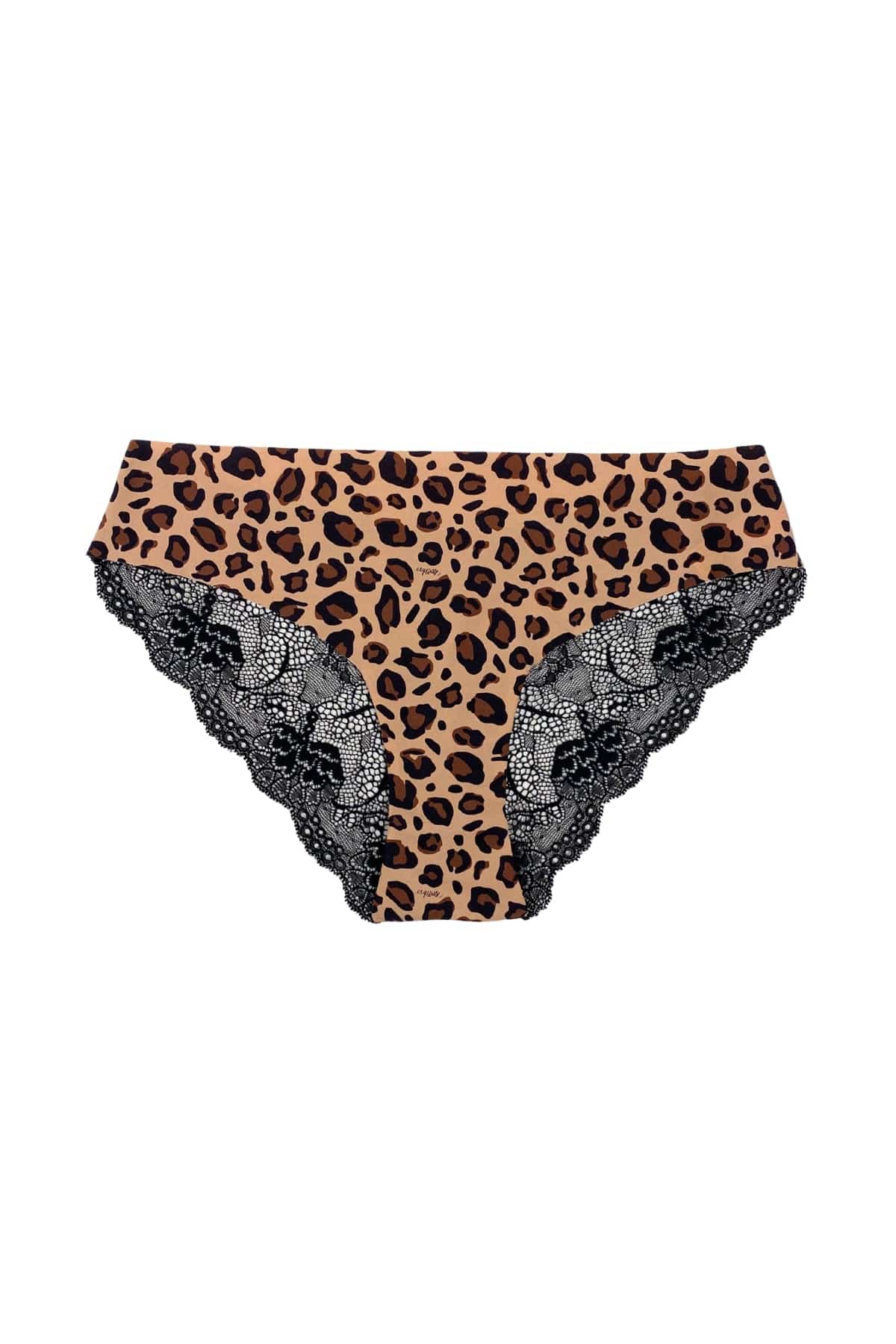 Esquisse lingerie Culotte dos dentelle Léopard Mocha