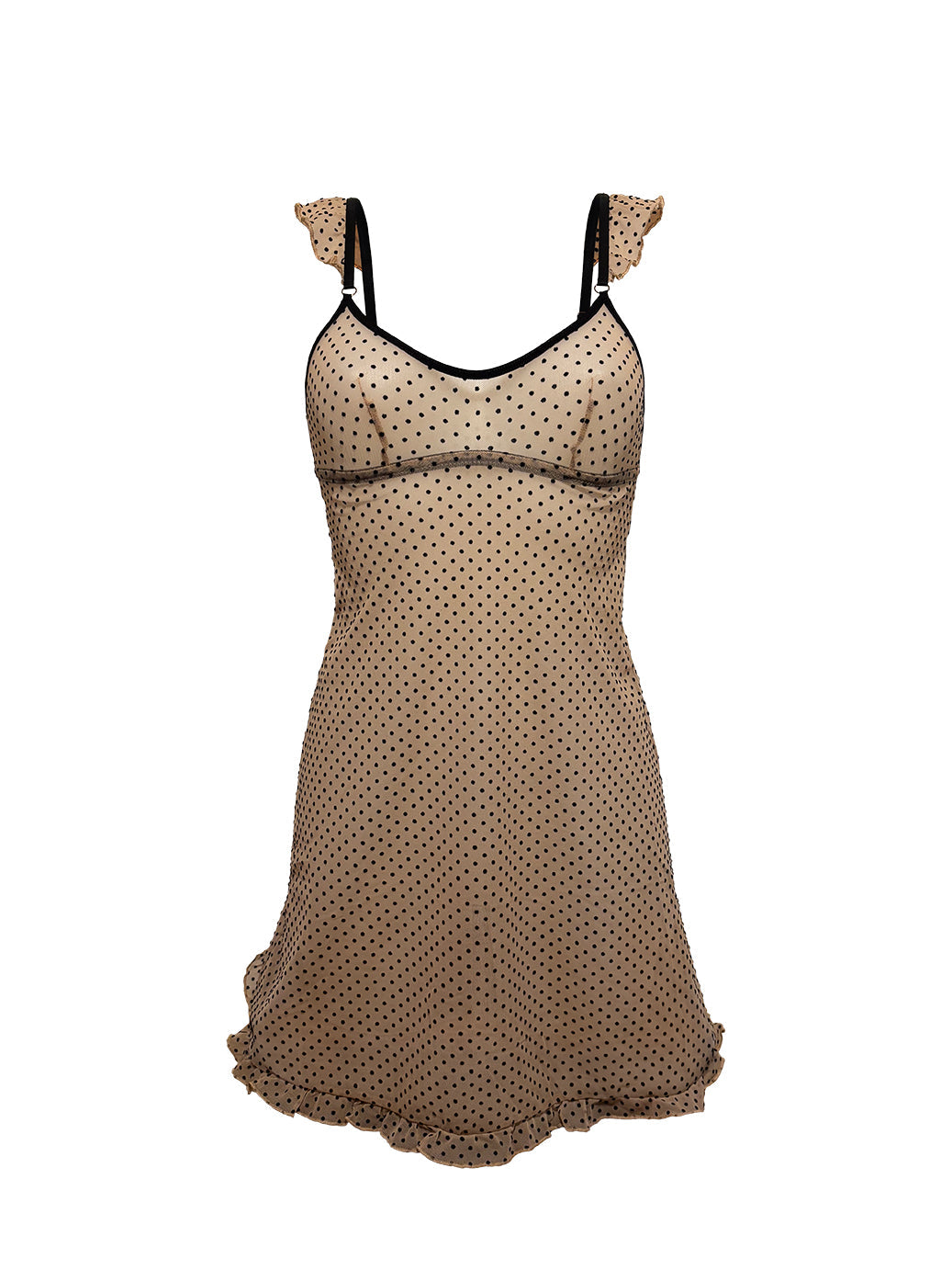 Nuisette froufrou tulle Pois noirs Esquisse lingerie