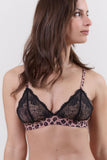 Esquisse lingerie Triangle bonnet dentelle Léopard Mocha