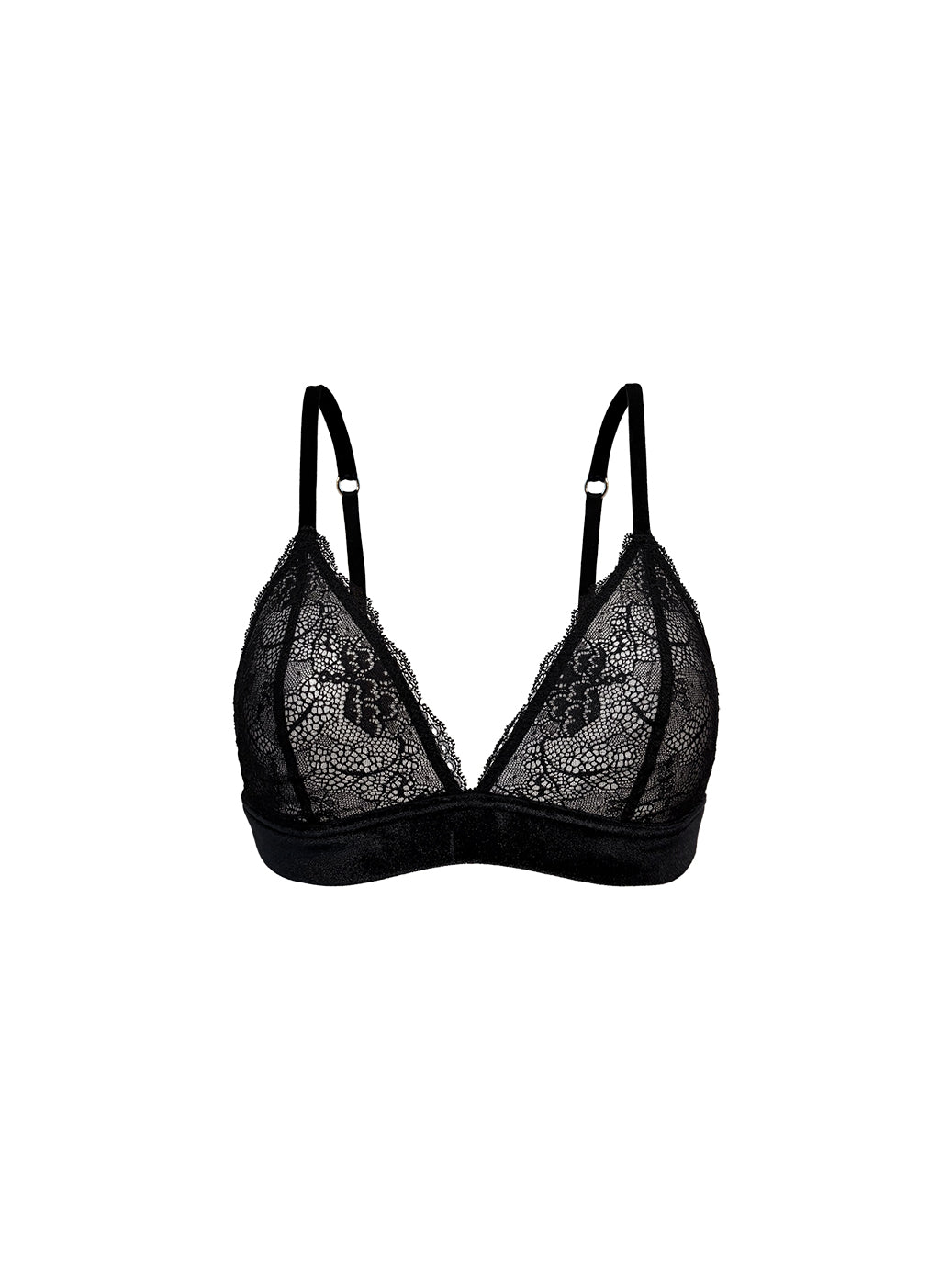 Triangle bonnet dentelle Velours noir Esquisse lingerie