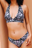 Indonésie noir printed bikini bottom