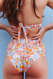 Jonquille printed bikini high-waisted bottom