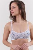 Petits Coeurs Bleus Printed Mesh Bralette