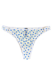 Petits Coeurs Bleus Printed Mesh Tanga