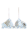 Petits Coeurs Bleus Printed Mesh Bra