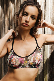 Tropical Printed Mesh Bralette