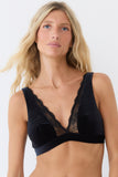 Velours noir wrap over lace bra