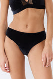 Culotte dos dentelle Velours noir Esquisse lingerie