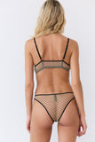 Tanga tulle Pois noirs Esquisse lingerie