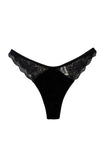 Tanga dentelle Velours noir Esquisse lingerie