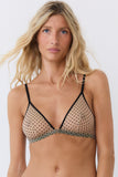 Pois Noirs Printed Mesh Bra