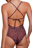 Maillot une pièce lacé Léofleur choco Esquisse lingerie