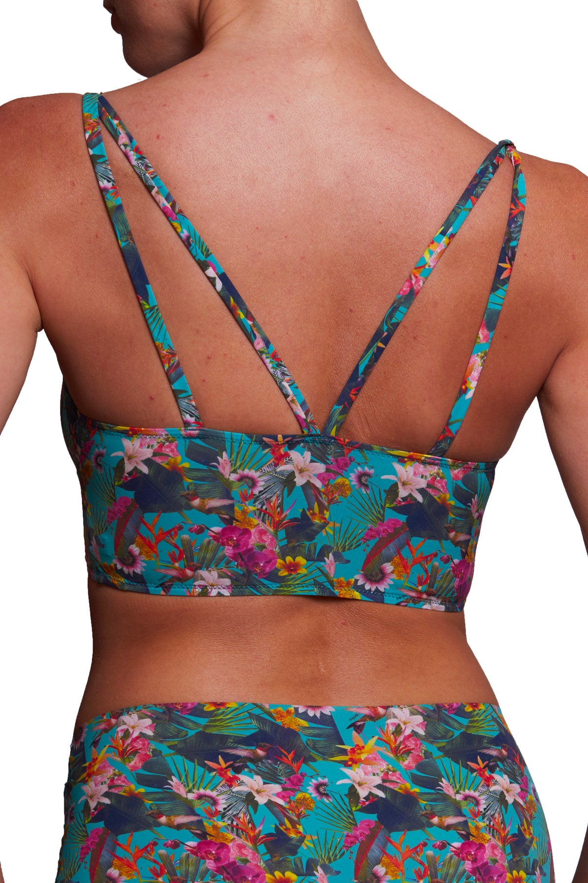 Tropical Emeraude triangle bra with lace